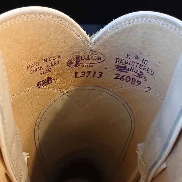 Justin Boots White Heeled Women's Boots - Picture 7 of 14